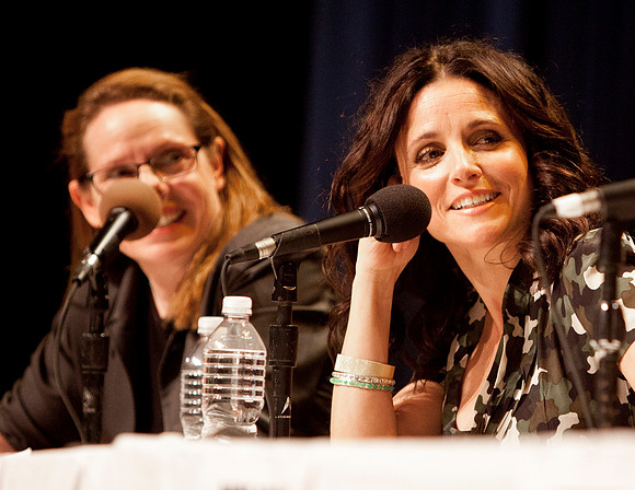 Julia Dreyfus and panel moderator Madelyn Hammond