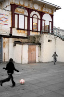 Boys Playing Soccer at Brighton Beach